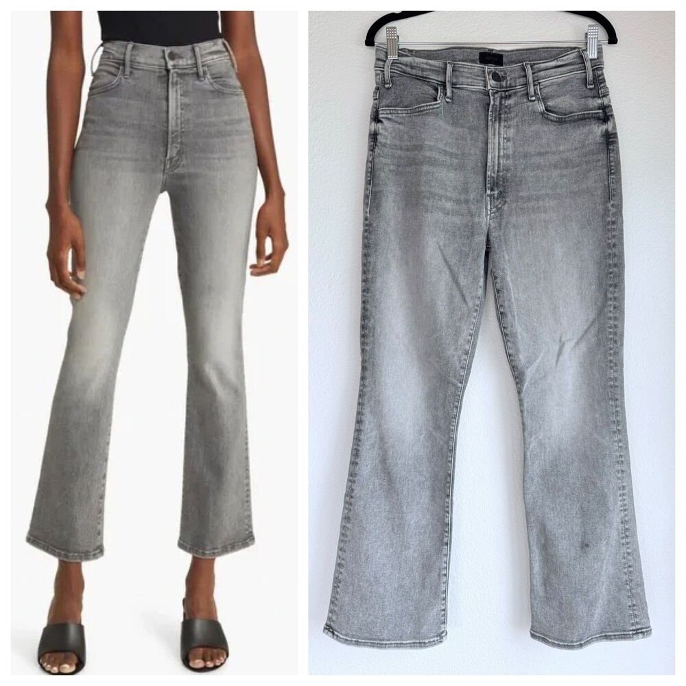 NEW MOTHER The Hustler High Waist Ankle Bootcut Jeans in Northern Lights Grey 30